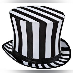 🩵NWT Black & White Striped Top Hat